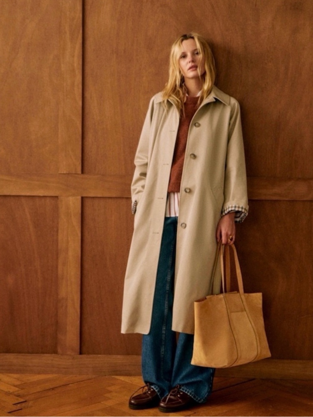Sezane Light Beige Clyde Trench Coat